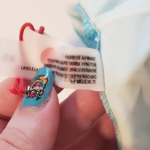 Solid and Striped The Beverly Ribbed Top in Fresh Air Women's X-Small Flawed - Picture 9 of 12